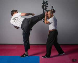 defense coup de pied haut Krav maga Tours