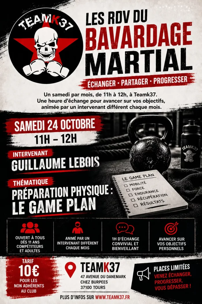 Session Bardage Martial préparation physique TEAMK37